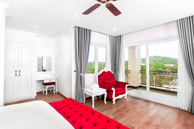 Phòng ngủ tại khách sạn Bông Hồng Đà Lạt