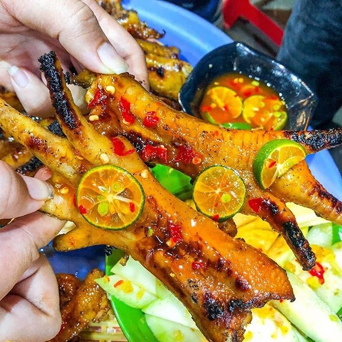Chân gà nướng Nguyễn Công Trứ quán chân gà rút ngon ở Đà Lạt